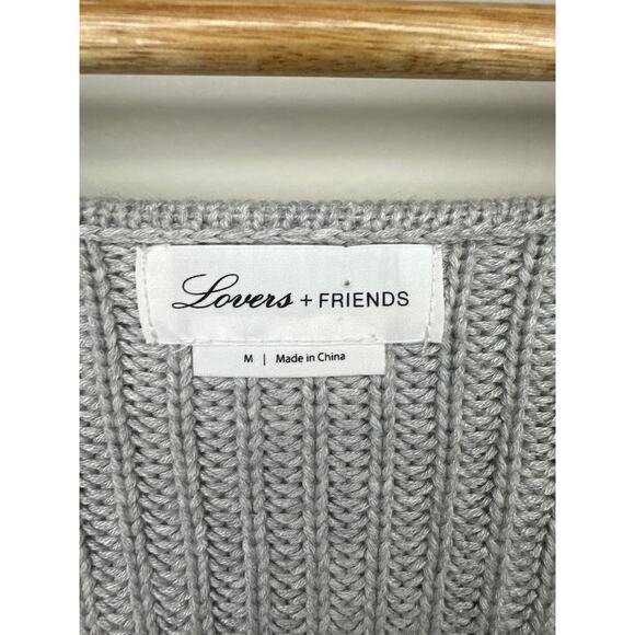 Lovers + Friends Addison Sweater Knit Size M Gray Bell Sleeve Comfy Minimal - Picture 6 of 8